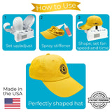Danyco Hat Shaper Machine with Stiffening Spray – Adjustable Hat Care & Reshaping Device - Tool for Caps, Snapbacks, Fitted Hats – Fan Drying Tech for Shape Restoration & Preservation DANYCO