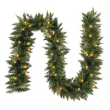 ANOTHERME 9 FT Pre-lit Christmas Garland Holiday Artificial Decor for Stairs Wall Door Indoor Outdoor Garland with Battery Operated Timer ANOTHERME
