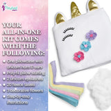 Pinwheel Crafts Unicorn Pillow Kit - DIY Arts and Crafts for Kids Ages 6 7 8-12+ Years, No Sewing Kit for Kids, Unicorn White Pillow Craft Kits for Birthday, Christmas Gifts for Girls Pinwheel Crafts