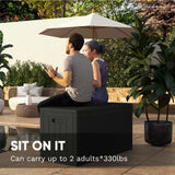 Patiowell 100 Gallon Resin Deck Box, Waterproof Large Outdoor Storage Box with Padlock for Patio Furniture, Toys and Garden Tools, Black Patiowell