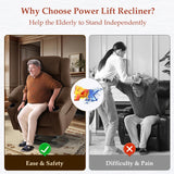 Neioml 3 Motor Large-Wide Lift Chair, Infinite Position, 180° Lay Flat, Power Lift Chairs Recliners for Elderly Big and Tall, Massage & Heat, Extended Footrest, Soft Plush Flannel (Brown) Neioml