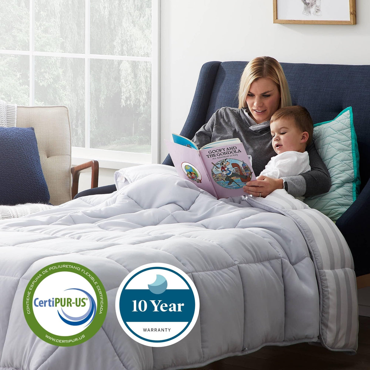 LUCID 5 Inch Firm Gel Memory Foam Mattress + Premium 100% Waterproof Cotton Terry Top Mattress Protector - Queen Size LUCID