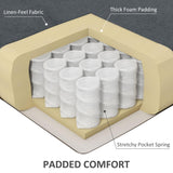 HOMCOM Vibrating Massage Recliner Chair for Living Room, Reclining Wingback Single Sofa with Heat, Linen Fabric Push Back Accent Chair with Footrest, Side Pocket, Charcoal Gray HOMCOM