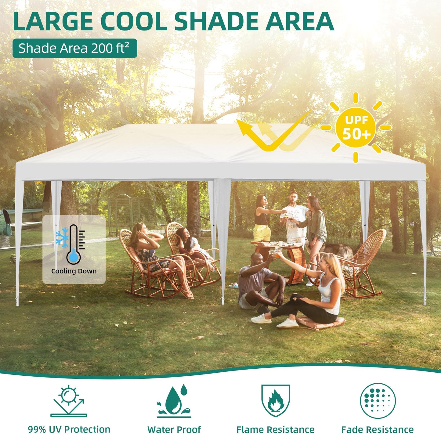 YITAHOME 10x20 Pop Up Canopy with 6 Removable Sidewall Heavy Duty Tent, Easy Up Portable Canopy Tents for All Season Wind Gazebo with Roller Bag for Camping Wedding Patio Parties Beach Commer - WoodArtSupply