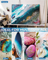 Nicpro 8 Colors 8.45oz Metallic Acrylic Pour Paint Supplies Kit, Large Volume Ready to Pour Premixed High Flow Pouring Paint Set with Silicone Pouring Oil, Gloves, Instructions for Beginner DIY Nicpro