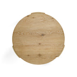 Furniture of America Carys Modern Solid Wood 42-inch Round Coffee Table with Plinth Base, Living Room Furniture for Small Space, Home Office, Oak Furniture of America