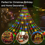Onory 23FT Christmas Outdoor Waterfall Star String Lights, 860 LEDs, 8 Modes, Waterproof for Yard, Patio, Party Decorations Onory