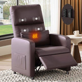 GarveeHome Power Recliner Chair - Heat and Massage, Adjustable Electric Recliner Ergonomic PU Leather Single Sofa, Tall Back, Padded Seat, Home Theater Seating for Living Room GarveeHome