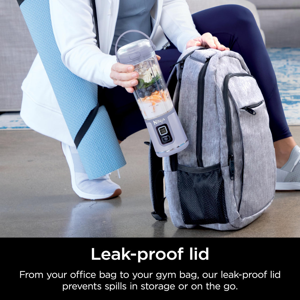 Ninja Blast Portable Blender, Cordless, 18oz. Vessel, Personal Blender For-Shakes and Smoothies, BPA Free, Leakproof-Lid and Sip Spout, USB-C Rechargeable, Dishwasher Safe Parts, Lavender, BC151ML Ninja