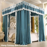 AIKASY White Premium Canopy Bed Frame Posts for Full Size Beds - Robust Metal Brackets for Stylish Bedroom Upgrade AIKASY