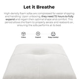 LIKIMIO 118" Modern L-Shaped Modular Sectional Sofa for Living Room, Corduroy Upholstery Beige, Oversized 3-Seater Couch with Deep Seat and Movable Ottoman – No Assembly LIKIMIO