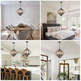 Eayaya Farmhouse Chandeliers for Dining Room, 6-Light Rustic Dining Room Light Fixture Over Table, Wood Black Hanging Pendant Lights Kitchen Island, Boho Chandelier for Bedrooms Entryway Living Room Eayaya