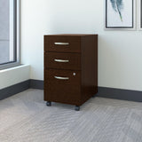 Bush Business Furniture Series C 3 Drawer Mobile File Cabinet in Mocha Cherry - Assembled Bush Business Furniture