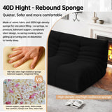 Bean Bag Chairs for Adults, Memory Foam Couch Loveseat Sofa Chair, Soft Teddy Material Cozy Comfy Reading Nook Chairs, Floor Chair for Living Room Bedroom Office(Black) WHGBJA