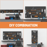 Ultrawall 4 Pack Metal Peg Board Panels with Hooks, Pegboard Wall Tool Organizer for Garage, 84pcs Peg Board with Accessories, 24"X12" Ultrawall