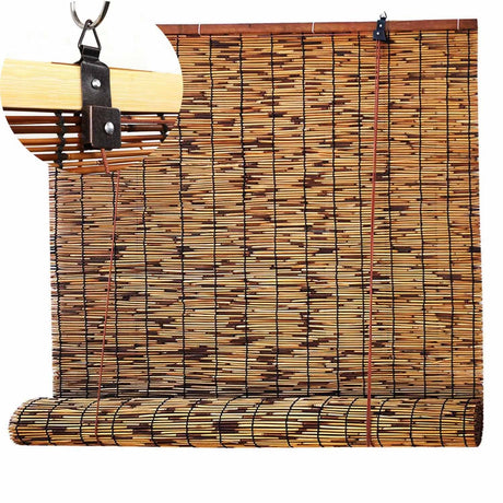 Bamboo Blinds, Bamboo Roll Up Shades for Indoor/Outdoor Patio, Light Filtering Windows Blinds,28" 30" 34" 36" 40" 46" 48" 55" 58" 60" 70" 72" 77" Wide Cordless Bamboo Roller Shades WoodArtSupply