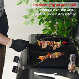 Tackleit BBQ Gloves 2 Cotton Glove Liners and 50 Disposable Nitrile for Cooking Baking Grilling Washable Cotton Liners Powder Latex Free Nitrile Gloves Tackleit