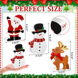 COCHIE Snowman Christmas Decorations Indoor, Cute Snowman Winter Tiered Tray Decor Set of 3, Wooden Snowman Blocks Xmas Table Decoration for Party Home Office Shelf Door (Santa Claus Reindeer) COCHIE