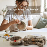 8 Sets Basket Weaving Craft Kit for Beginners,DIY Burlap Style Desk Storage Small Parts Candy Cookies Bowls,8 inches Plastic Base and 109yd Jute Twine and Cork Linings & Lace & Hot Glue Sticks AOUXSEEM