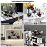 Countertop Wine Rack Freestanding, Small Metal Honeycomb Wine Holder Stand, Black 9 Bottle Organizer for Water Bottles, Tabletop Storage Rack for Home Kitchen Bar Handisen
