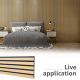 Art3d 4-Piece Wood Slat Acoustic Panels for Stylish Decor and Noise Reduction, 3D Textured Panel for Ceiling and Wall, Oak Art3d