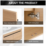 Beyondnext 36" Bathroom Vanity with Sink, 36 Inch Floating Bathroom Vanity, Single Sink Bathroom Vanity Combo, Modern Bathroom Vanity, Brown Wall Mounted Cabinet Set Beyondnext