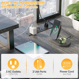 Aheaplus Small L Shaped Gaming Desk with LED Lights & Power Outlets, Reversible L-Shaped Computer Desk with Monitor Stand & Storage Shelf, Corner Desks Home Office Desk with Storage Bag, White Oak Aheaplus