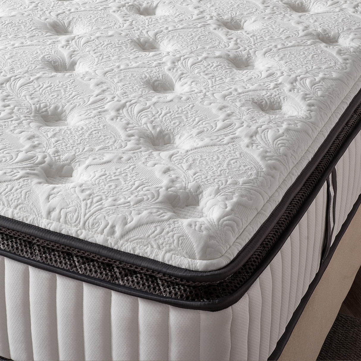 Suiforlun California King Mattress, 12 Inch Gel Memory Foam Hybrid Cal King Mattress in a Box, Medium Firm Pocket Spring Mattresses for Back Pain Relief, 120 Nights Trial Suiforlun