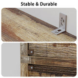 Industrial Brown 6-Tier Bookshelf with Doors – IRONCK Floor Standing Storage for Home Office and Living Room IRONCK