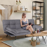 Opoiar Futon Sofa Bed Twin, Memory Foam Couch Bed with Mattress and Frame Included,Comfortable Grey Fabric Loveseat Sleeper Sofa for Dorm Apartment Office College Small Space Bedroom Opoiar