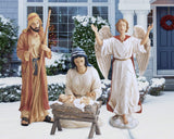 Holy Family Nativity Scene Outdoor Metal 4-Piece Set Includes Baby Jesus, Joseph, Mary & Angel. Large 45" Figures, Durable Anti-Rust, Flat All Metal with Sturdy 3-Prong Stakes THREE KINGS GIFTS THE ORIGINAL GIFTS OF CHRISTMAS