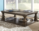Signature Design by Ashley Johnelle Farmhouse Coffee Table with Weathered Gray Finish, Gray Signature Design by Ashley