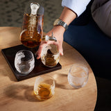 Oak & Steel - 35oz/ 1000ml Ship Whiskey Decanter - Decanter Set for Men - Whiskey Dispenser - Liquor Dispenser Set with 4 Glasses for Whiskey, Bourbon, Tequila - Gifts for Men & Husband OS Oak & Steel ENGLAND