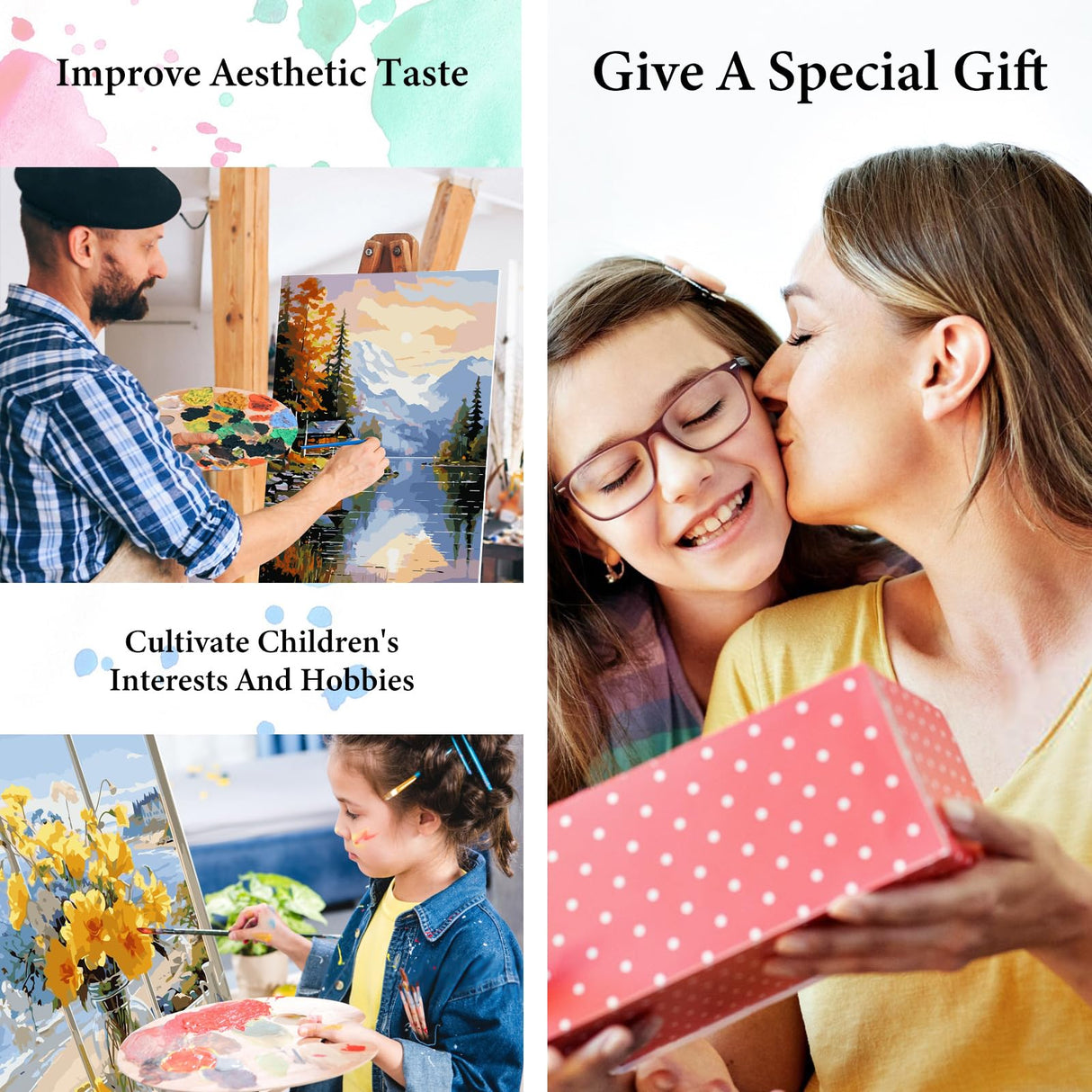 PRASIO Paint by Numbers Kit for Adults Beginner, Hummingbird Adult Paint by Number Kits on Canvas, DIY Acrylic Watercolor Oil Paint by Number for Adults for Home Decor Gift 16x16 Inch PRASIO