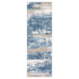 BEIMO Runner Rug for Hallway Kitchen 2x6 Machine Washable Runners Rug for Entryway, Blue Cream Soft Modern Abstract Throw Rugs, Floor Carpet with Non Slip Rubber Backing BEIMO
