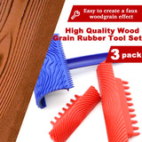 LUTQ 3 Pack Wood Grain Tool -Natural Woodgrain Maker for Decorative Painting Premium Wood Graining Tool Set Enhance Your DIY Projects with Wood Grain Patterns LUTQ
