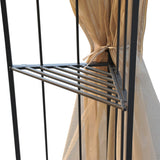 Outsunny 10' x 10' Patio Gazebo with Corner Frame Shelves, Double Roof Outdoor Gazebo Canopy Shelter with Netting for Patio, Wedding, Catering & Events, Cream White Outsunny