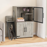 IDEALHOUSE Modern Cat Litter Box Enclosure with Platform, Double Layer Hidden Litter Box, Indoor Washroom, Villa Cat House with Ladder, 33.5" l x 17.9" w x 41.9" h,Grey IDEALHOUSE