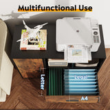 DEVAISE File Cabinet with Lock, 1 Drawer Rolling File Cabinet, Wood Lateral Filing Cabinet for Home Office, Printer Stand with Storage, Rustic Brown DEVAISE