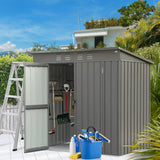 Domi Outdoor Storage Shed 6' x 4', Metal Waterproof Tool Shed Utility Storage House with Double Lockable Doors & Air Vent for Backyard Garden Lawn Patio domi outdoor living