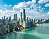 VNUIEHG DIY Digital Oil Painting Set Chicago Skyline Aerial Drone View from Above Lake Michigan and City of Paint by Numbers Kits for Adult Beginner Art Craft for Home Wall Decor 16"x20" VNUIEHG