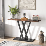 Tribesigns Console Table, Industrial Hallway Table for Entryway, 43 Inch Entryway Tables Narrow Sofa Table for Living Room, Stable Metal Frame & Easy Assemble, Rustic Brown Tribesigns