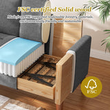 Loveseat Sofa with Solid Wood Legs, 48" Small Couches for Small Spaces, Love Seat for Living Room, Bedroom, Easy Assembly Mid Century Modern Couch with Throw Pillow for Apartment, Grey Vesgantti