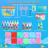 Linzuza Fairy Aqua Water Gel Kit - 20 Color Summer Magic Fairy Kit DIY 3D Squishy Animal Elf with 12 Molds&Storage Boxes Set - Craft Sensory Toy for Kids Ages 6-12 Linzuza