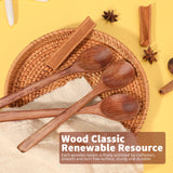 AERZIP 9 Inch Wooden Spoons for Eating Mixing Stirring Soda Jam Honey, Extra Long Handle Wood Soup Spoons for Serving Home Kitchen Cooking Table Spoon (2 PCS) aerzip