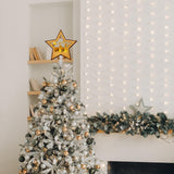 OurWarm Christmas Tree Topper Star Lighted, Wooden Star Tree Toppers Christmas Decorations, Christmas Tree Star Topper with Lights, Rustic Tree Topper for Shelves Tables Indoor Christmas Decorations OurWarm