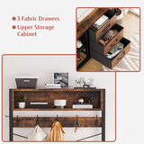 Lulive Hall Tree with Bench and Shoe Storage, 31.5" Coat Rack Freestanding with 2-Tier Storage Shelf, 6-in-1 Entryway Bench Coat Rack with 12 Hooks and 3 Drawers(Rustic Brown) Lulive