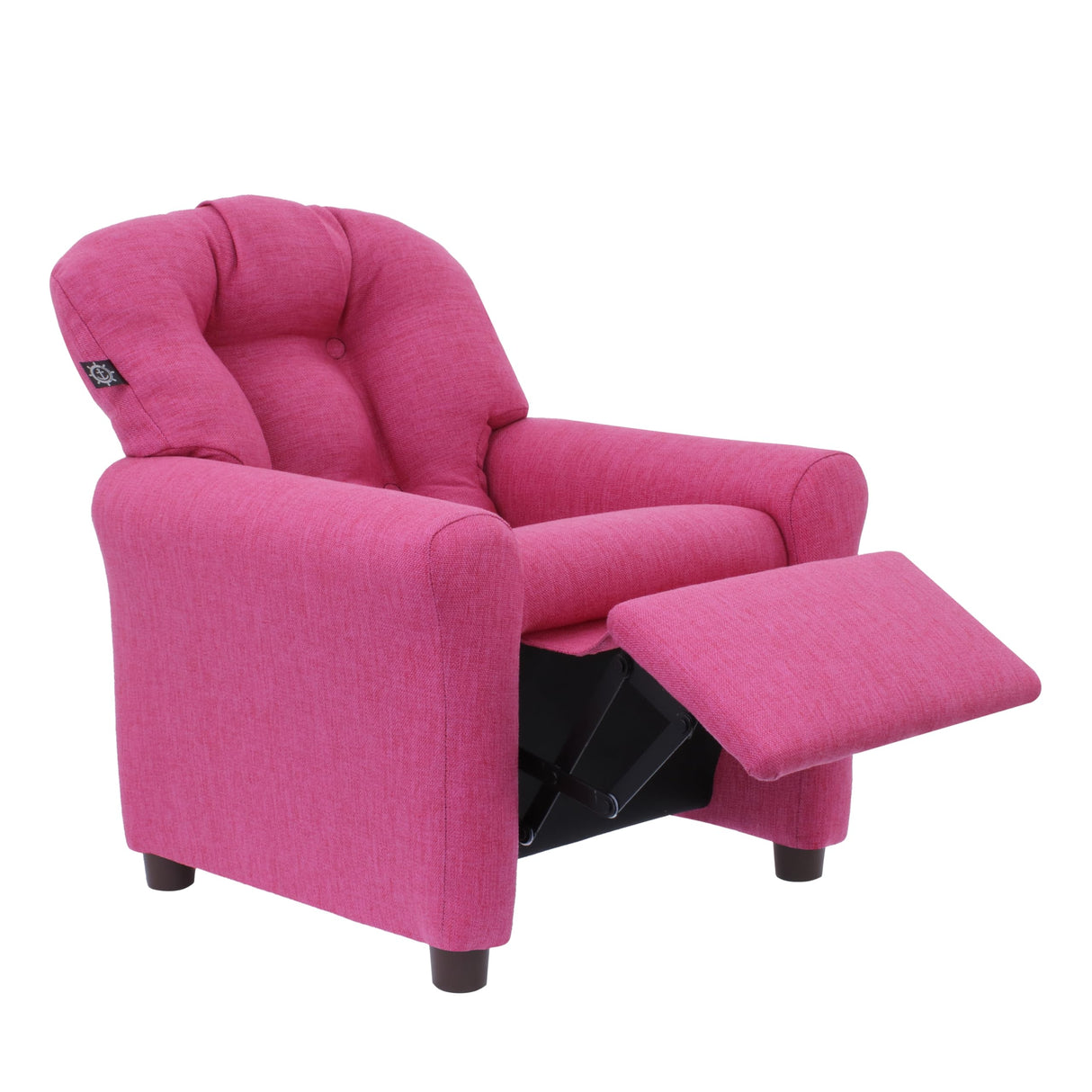 The Crew Furniture Traditional Kids Recliner, Toddler Ages 1-5 Years, Home Décor Polyester Linen, Magenta The Crew Furniture