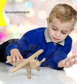 Puzzled Wooden Airplane Model Kits - Water Plane, Spirit of St. Louis, Nieuport 17 & Tri-Plane 3D Wooden Puzzles Set, Educational Adults & Kids Toys DIY Airplane Kit Assembly Planes to Build - 4 Pack Puzzled