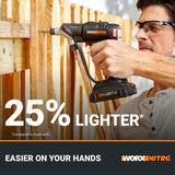 Worx Nitro 20V SwitchDriver 2.0, 2-in-1 Brushless Cordless Drill Driver, Drill Set Rotatable Dual 1/4" Chucks, Compact Cordless Drill with Digital Torque Setting WX177L – (Battery & Charger Included) WORX